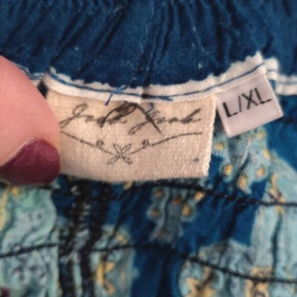 Joob Joob Turquoise Gold Mandala Print Pull On Hippie Harem Pants Size L / XL - Picture 11 of 13